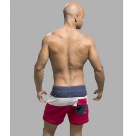 Surfcomber Swim Shorts, Red/White/Nav